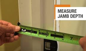 Measure inside the door frame, across the width (top, middle and bottom) and take the widest measurement to determine the required door width. 4 Steps To Measure A Door For Replacement