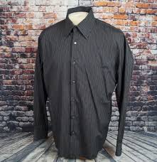 Hugo Boss Enzo Black Label Dress Club Shirt Black White Stripe Mens 16 5 34 35 Hugoboss Slim Fit Dress Shirts Club Shirts Black Shirt
