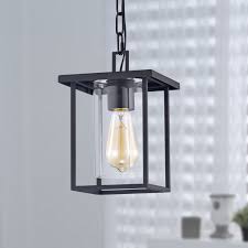 Shop 1 Light 7 Black Painted Clear Glass Pendant Light On Sale Overstock 31798968