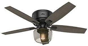 Depending on how tall your ceilings are, you may need a longer downrod to meet the right height. Hunter Bennett Indoor Low Profile Ceiling Fan With Led Light And Remote Control 52 Matte Black Amazon Com