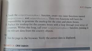 If you use inner functions, the run time has to allocate and save their contexts for any future invocation, and this. Demonstrate Your Ability To Create Javascript Objects Chegg Com