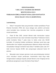 Kelas dan kod kelas lesen kontraktor. Http Www Kkr Gov My Public Kelas F Muktamad 0 Pdf