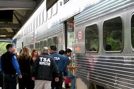 Officer Conducts Inspection On Amtrak Train Tsa Amtrak Train Train Amtrak