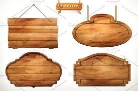 Wooden Signs Signboard Vector Icons Old Wood Wooden Board Wooden Signs