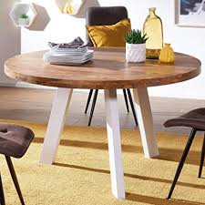 Learn how to build this round oak dining table with a welded steel base and cerused (or limed) finish! Kadima Design Solid Sheesham Dining Room Table Legs White Round Wooden Table With Metal Legs Solid