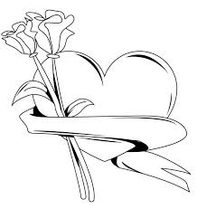 Coloriage roses les beaux dessins de nature imprimer et. Coloriage Rose Et Coeur Dessin Gratuit A Imprimer
