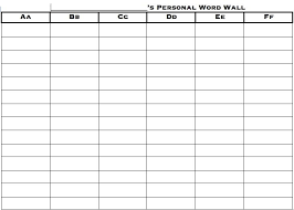 Datatable Template Printable Personal Word Wall Word Wall Template Word Wall