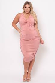 Plussize Plus Size Curvysense Curvy Sense Fashion Retail Shop Dress Cowl Neck Bodycon Pink Plus Size Dresses Fashion Curvy Girl Fashion