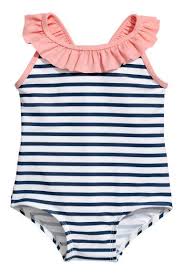 Badpak Wit Gestreept Kinderen H M Nl Baby Badpak Badpak Baby Meisje Kleding