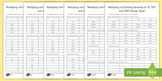 Students should be able to write down the answer without making intermediary steps. Multiplying And Dividing Decimals Worksheets Pdf Math