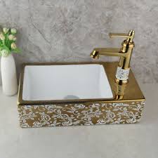 bathroom sinks deck mounted golden