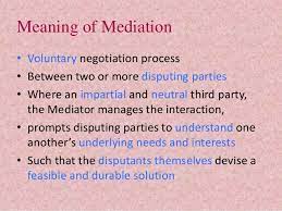 All meanings and definitions of mediator only at word panda. Mediation In India