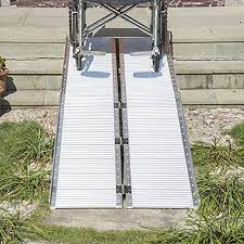 Homcom Portable Textured Aluminum Folding Wheelchair Threshold Ramp Walmart Com Wheelchair Ramp Portable Wheelchair Ramp Wheelchair Ramp Diy