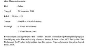 Biasanya yang banyak memperingati maulid nabi adalah dari remaja masjid, sekolah atau lembaga keagamaan yang mengadakannya di masjid, dengan ikut mengundang ustadz. Contoh Surat Laman 3 Dari 9 Belajar Office
