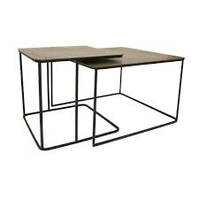 The hudson & canal gaia nesting coffee table. Metal Brass Nesting Table Set Hkliving Usa