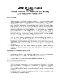 Add special characters, kaomoji or emoji. Letter Of Understanding Between Pfp Unicef Non Governmental Organization Unicef
