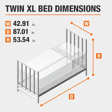 Not all sheets or comforters come available in twin xl, so be sure to double check and know the difference before. Stylewell Dorley Farmhouse Black Metal Twin Xl Bed 42 91 In W X 53 54 In H Bd8041b The Home Depot