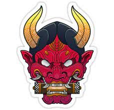 Hannya Mask Sticker By Satoriartwork In 2021 Japanese Demon Mask Japanese Mask Tattoo Japanese Tattoo