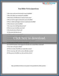 Challenge them to a trivia party! Printable Fun Bible Questions Lovetoknow