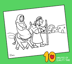 Show your kids a fun way to learn the abcs with alphabet printables they can color. Mary And Joseph Travel To Bethlehem Coloring Page 10 Minutes Of Quality Time