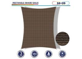 16' x 20' rectangle shade sail. Brown 16ft X 20ft 180gsm Polyethylene Sun Shade Sail Canopy Windscreen4less