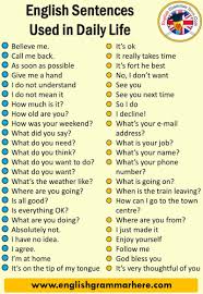Sentences Examples 100 English Sentences Used In Daily Life English Sentences Used In Daily Lif English Learning Spoken English Vocabulary Words English Words