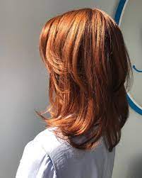 Copper Red Straight Medium Length Hair With Chunky Layers Medium Length Hair With Layers Hair Styles Medium Length Hair With Layers Straight