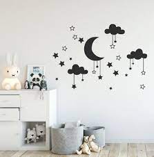 Wall Decal Nursery Room Cloud Stars And Moon Wall Sticker Art Home Decor Mural Ebay Kids Room Wall Decals Room Wall Painting Kids Room Wall Decor