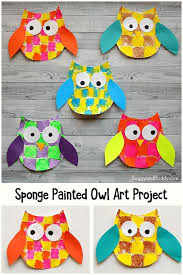 Sponge Painted Owl Craft For Kids With Owl Template Owl Crafts Preschool Preschool Art Projects Kids Art Projects
