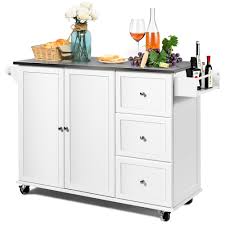 Ul Li Ultra Wide Stainless Steel Countertop The Kitchen Cart Adopts Stainless Steel Countertop Rather Than Ordinary Wood One It Shall Provide Longer Service Time Due To Its Excellent Durability While Bringing Much More
