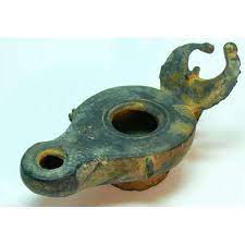 Maybe you would like to learn more about one of these? Small Roman Bronze Oil Lamp With Crescent Moon Via Temporis