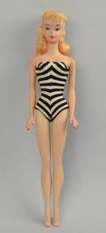 Black And White Bathing Suit Barbie Lot 35 1960 3 Blonde Ponytail Barbie Doll In An Original Black And White Striped Bathing Suit The Gallery At Kn Striped Bathing Suit Blonde Ponytail Blonde
