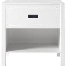 This white modular nightstand features one large open shelf to store your books, magazines and handy essentials, while the top surface provides a perfect platform for a clock or table lamp. Walker Edison Classic Rectangular Solid Wood 1 Drawer Nightstand White Bbr1dlydnswh Best Buy