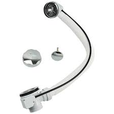 Plastic bath waste with overflow bathroom popup sink strainer bathtub shower basin kit round chrome floor finished drainer. Bathroom White Bath Tub Overflow Plug Tube Bathtub Waste Drain Filler Kit Us Home Improvement Plumbing Fixtures