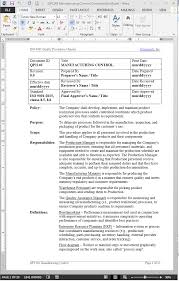 Manufacturing Control Procedure Iso 9001 2015 Qp1140