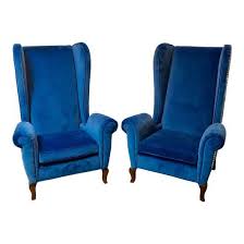 Blue Wingback Chairs A Pair For Sale Wingback Chair Blue Wingback Chair Chair
