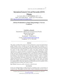 24 tsitsi dangarembga's nervous conditions and female; Pdf African Femininities In Tsitsi Dangarembga S Nervous Conditions