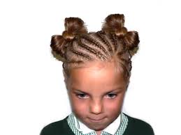 Kids big cornrows hairstyle/kids natural hairstyle. Half Cornrows With Two Bows Kids With Curls