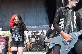 Ash And Nikki Haha She Looks Evil I Love It New Years Day Band Ashley Costello New Year S Day