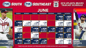 Seattle dragons at dc defenders, 2pm, abc saturday, february 8: Atlanta Braves Tv Schedule June Fox Sports
