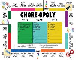 personalized chore chart custom made kid chore opoly board