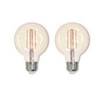 Bulbrite 40 -Watt EQ G25 Amber Medium base (E-26) Dimmable LED Decorative  Light Bulb 2 -Pack