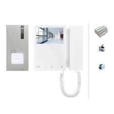 Kit citofonico monofamiliare ciao mini comelit sistema impianto 5 fili (4+n), kit comprende: Kit Videocitofonico Comelit Quadra Da 1 A 4 Chiamate 2 Fili Monitor Mini A Colori Simplebus Bricoman