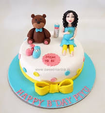 Designer Birthday Cake For Wife Images Customized Designer Fondant Cake For A Pregnant Lady Mom To Be Wife S Birthday With 3d Pregnant Lady Figu Birthday Cake For Mom Mom Cake Cake Designs Birthday
