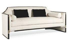 Luisa 76 Sofa Black Seat Height 20 5 Arm Height 26 Color Frame Tuxedo Black Upholstery Cream Hardware Nickel Schwarzes Sofa Kleines Sofa Mobel Sofa