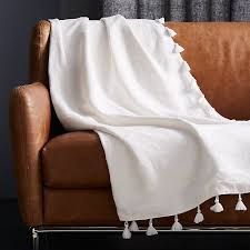 Black And White Throw With Tassels Linen White Throw With Tassels Cb2 White Throw Blanket Decorative Throws Blanket White Throws