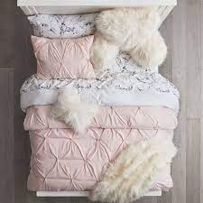 This solid pintuck comforter set is available in twin, twin xl, and full sizes. Blush Recycled Microfiber Pintuck Comforter Get The Look Pottery Barn Teen