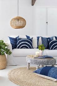 Living Room Inspiration Coastal Styling Indigo Blue Decor Accents So Coastal Decorating Living Room Coastal Cottage Living Room Cottage Decor Living Room