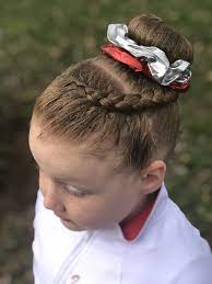 Gymnastics Meet Hair Braid Into A Bun Competitive Gymnastics Gymnastics Hair Gymnastics Meet Hair Meet Hair
