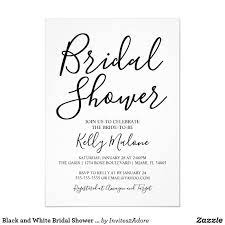 Black And White Bridal Shower Invitation Zazzle Com White Bridal Shower White Bridal Black Invitation
